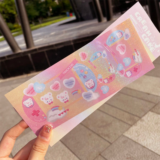 Little Bunny 's Story Little Bear Game Console Decorative Sticker Small Cartoon Handbook Sticker