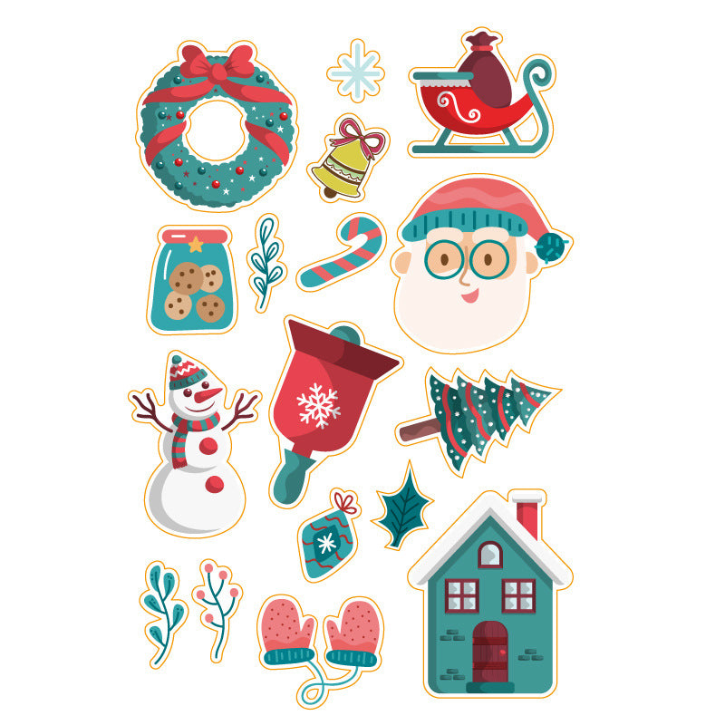 Christmas Stickers Santa Bell Gift DIY Hand Account Keychain  Phone Case Decoration Stickers