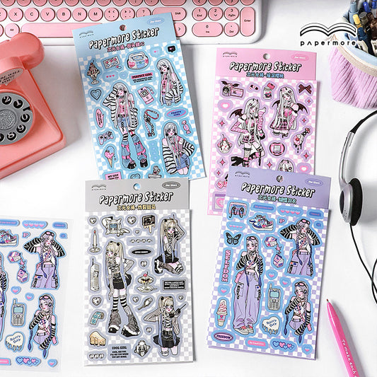 Dimensional Girl Series Stickers Diy Hand Account Character Stickers