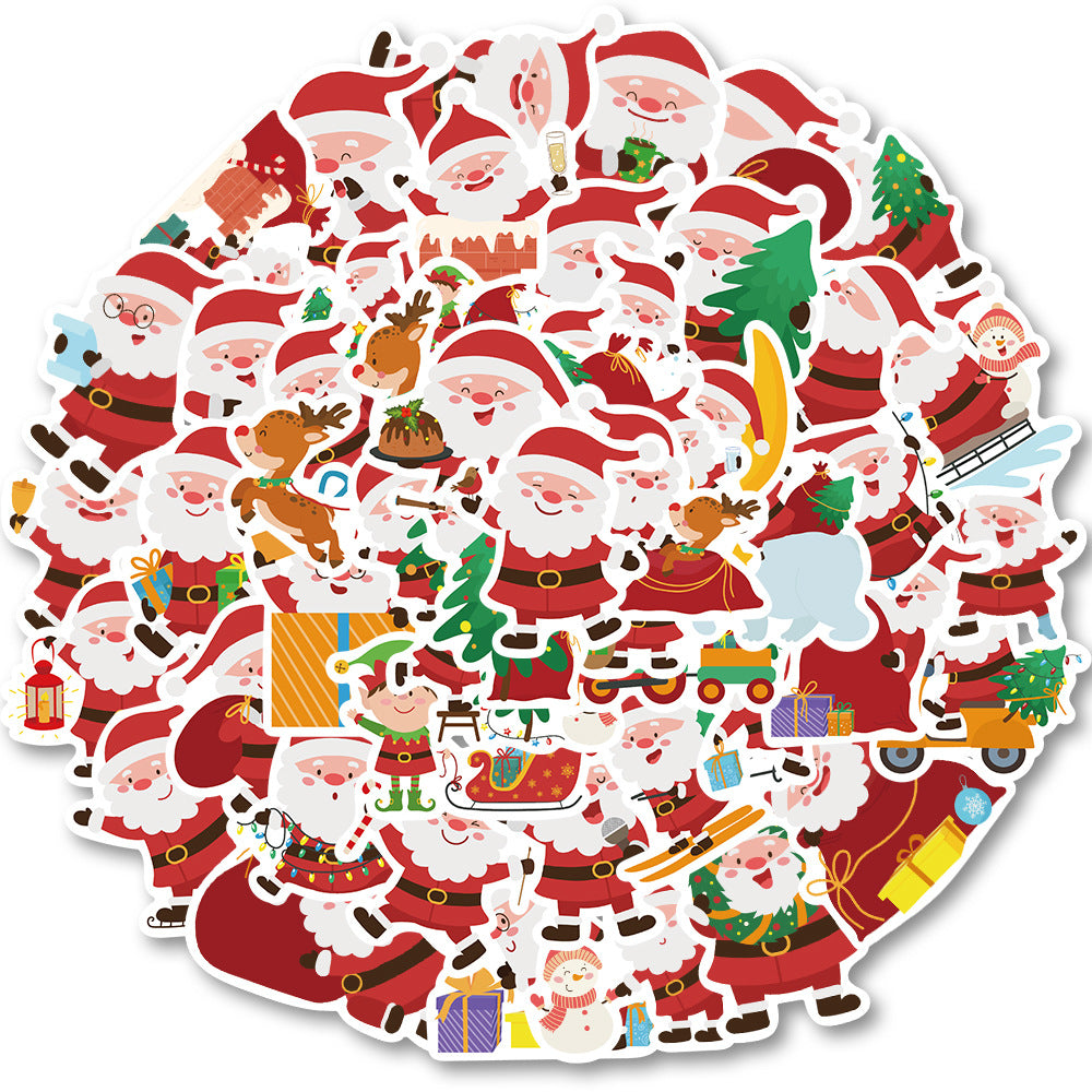 50pcs Christmas Graffiti Stickers Holiday Party Hand Account DIY Phone Case Stickers