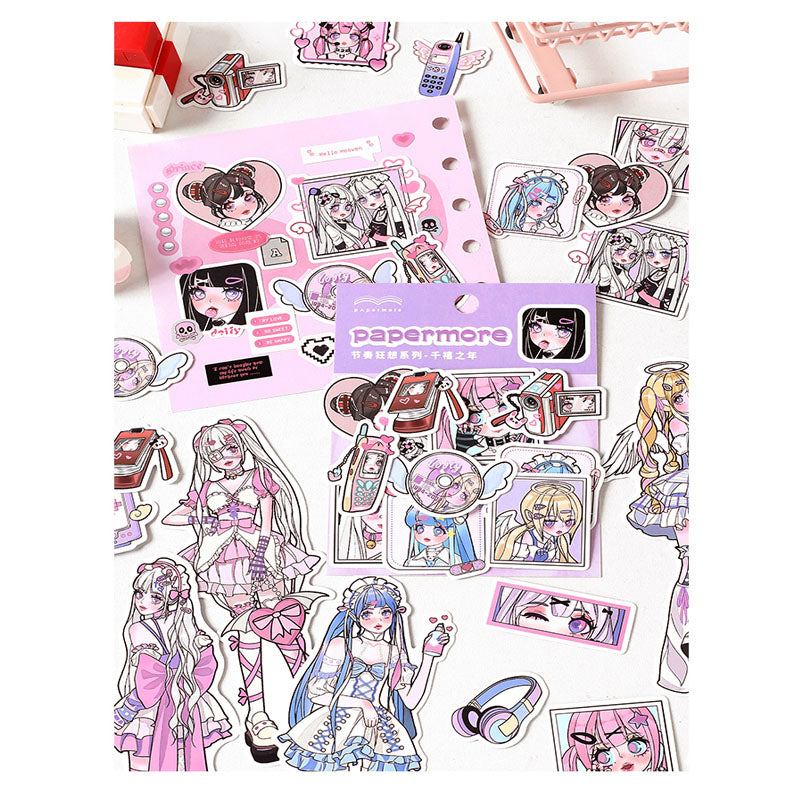 Sticker Pack Rhythm Rhapsody Cute Girl Anime Handbook Material Stickers 4 Styles