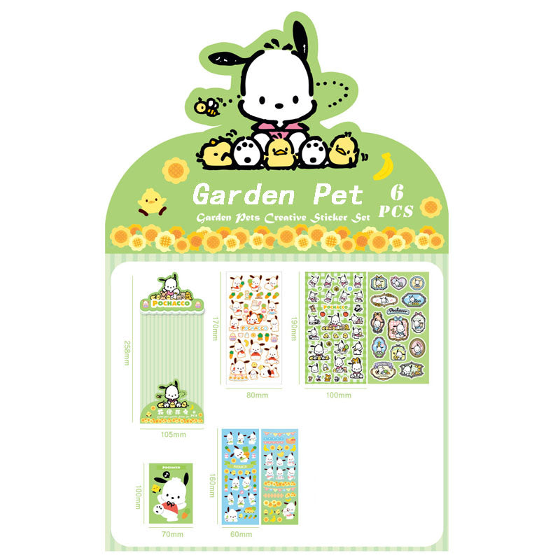 Sanrio Cute Supply Station Cartoon Anime Paper Sticker Set Diy Hand Account Decoration Material Sticker