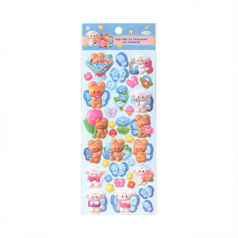 Cute Donut Series Matte Membrane Sticker Cartoon Animal DIY Hand Account Decoration Collage 4 Styles