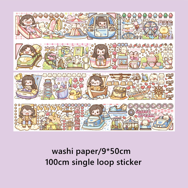 Cute Cartoon Character Stickers DIY Hand Account Landscaping Collage Tape