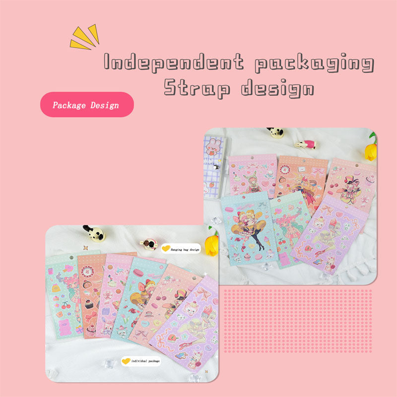 Fantasy Girl Series Stickers DIY Keychain Plate Stickers Cartoon Hand Account Small Card Album Decoration Set