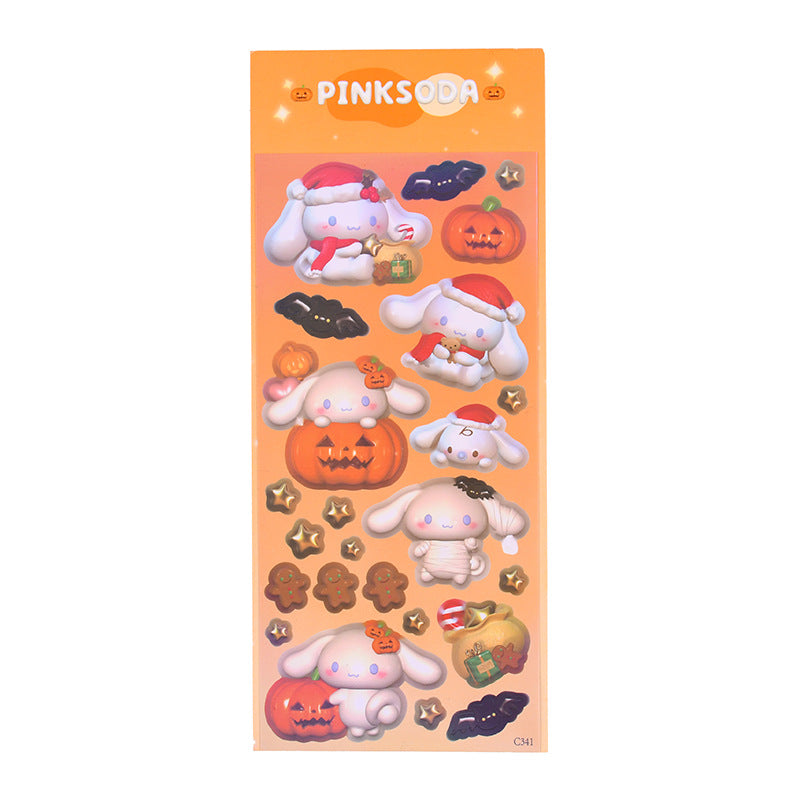 Modeling Sanrio Holiday Christmas Series Laser DIY Keychain Sticker Cartoon Pocket Small Card Material