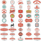 50pcs Christmas Graffiti Stickers Holiday Party Hand Account DIY Phone Case Stickers