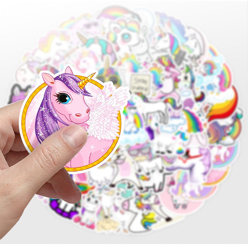 50pcs Unicorn Graffiti Stickers Water Cup Computer Notebook Phone Case Waterproof Stickers Hand Account Stickers