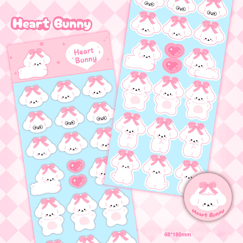 Heart Bunny Decorative DIY Stickers Phone Case Hand Account Cute Stickers