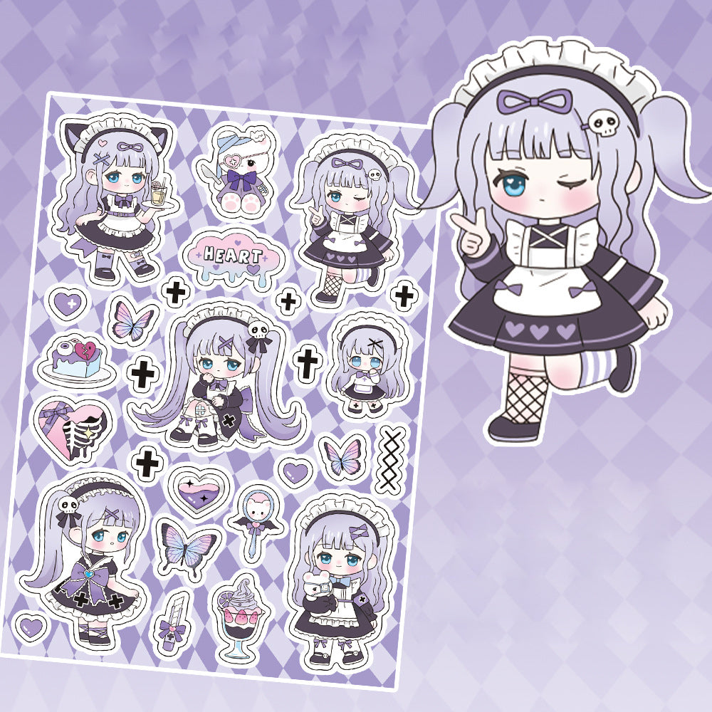 Cute Cartoon Character Pocket Diary Basic Decorative Stickers