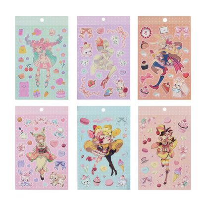 Fantasy Girl Series Stickers DIY Keychain Plate Stickers Cartoon Hand Account Small Card Album Decoration Set