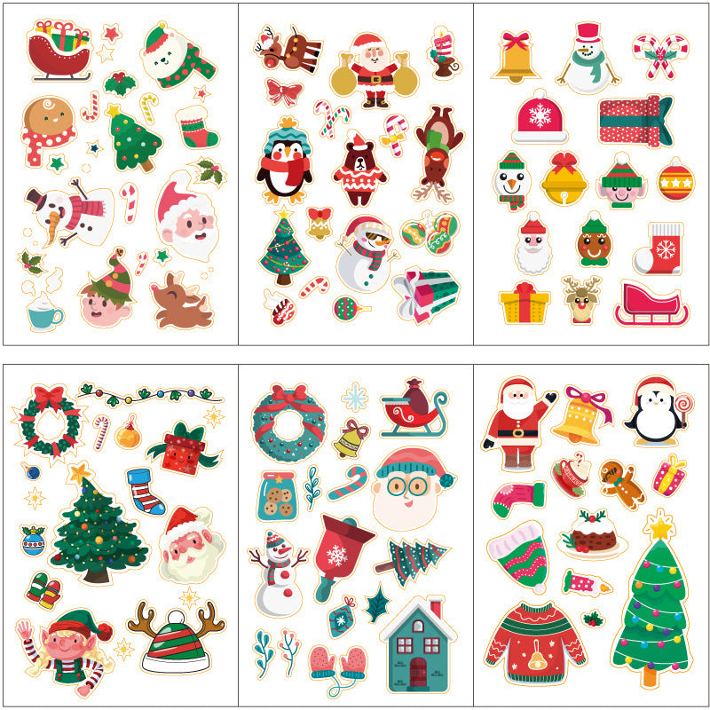 Christmas Stickers Santa Bell Gift DIY Hand Account Keychain  Phone Case Decoration Stickers