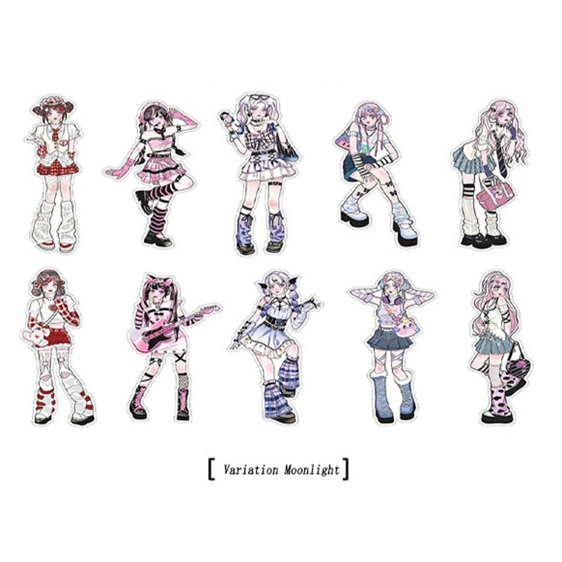 Sticker Pack Rhythm Rhapsody Cute Girl Anime Handbook Material Stickers 4 Styles