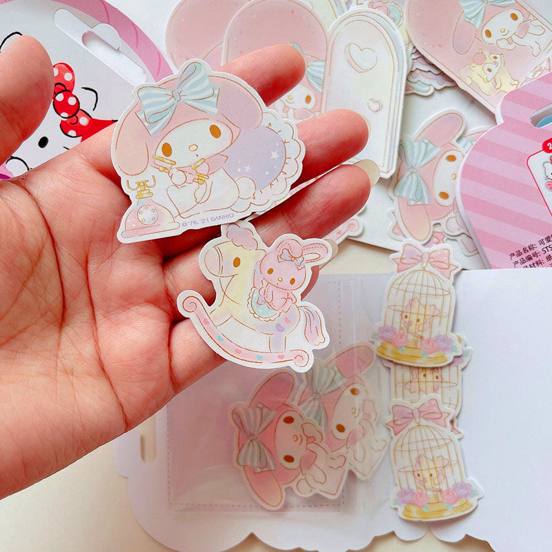 Cartoon Yugui Dog Melody Cute Girl Heart Ins Copper Plate Sticker Pack Diy Stickers Hand Account Stickers Children's Stickers