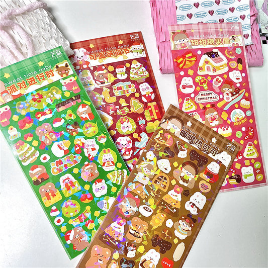 Cute Christmas Sticker Cute Photo Decoration Sticker Hand Account Key Chain Christmas DIY Material