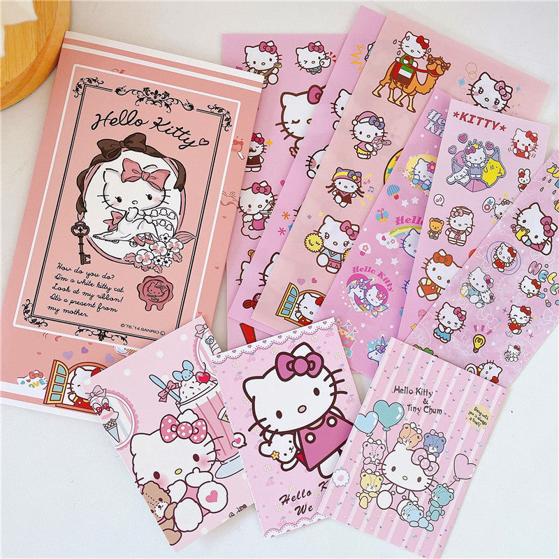 Sanrio Envelope Packaging  Stickers Kuromi Melody Cinnamorll Stickers Handbook Decoration DIY Sticker