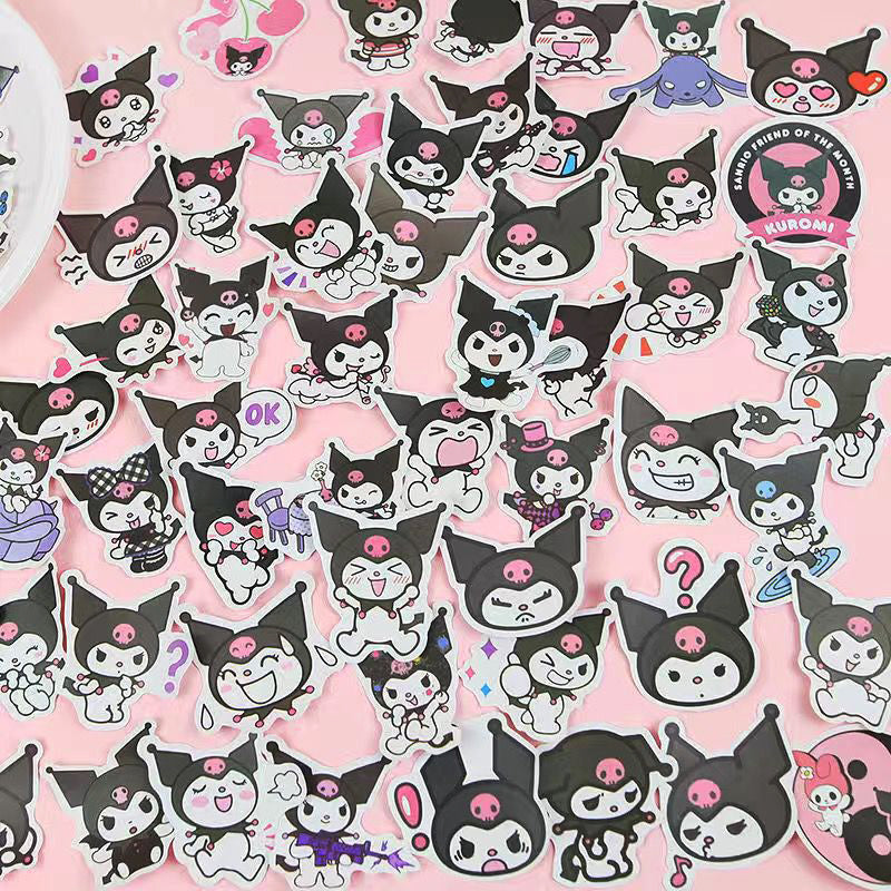 100 pcs Cartoon Domi Stickers Hand Account Mobile Phone Kuromi Melody