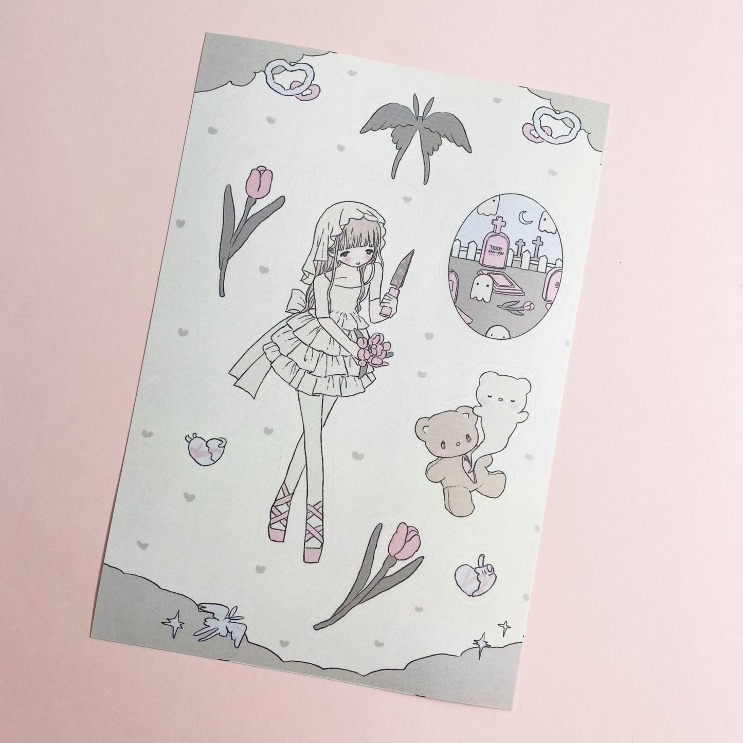 Milky Hearts Sticker Book Stickers Cartoon Cute Journal Decoration DIY Keychain Plate Hand Account Phone Case Sticker