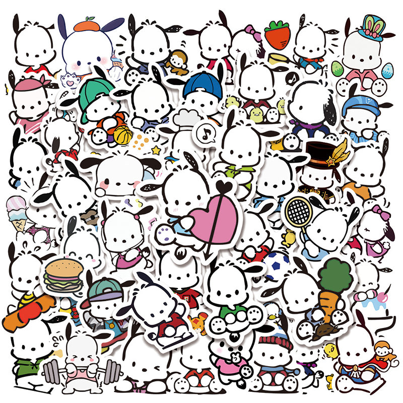 50pcs Stickers Melody Keroppi Sanrio Hello kitty Kuromi Cute DIY Waterproof Stickers