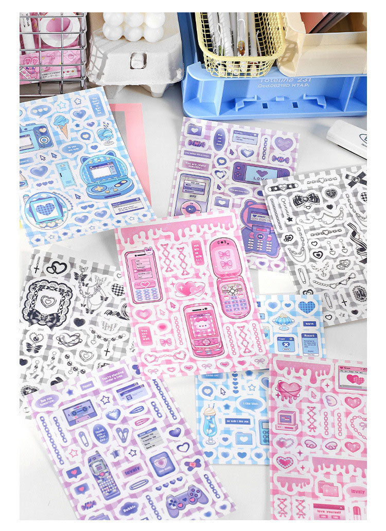 PaperMore Sticker Pet Game Machine Series Cute Comic Style DIY Hand Account Material 2pcs 4 Types