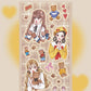 Cute Retro Campus Girl Sweet DIY Keychain Plate Hand Account Phone Case Decorative Stickers Character Stickers