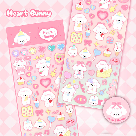 Heart Bunny Decorative DIY Stickers Phone Case Hand Account Cute Stickers