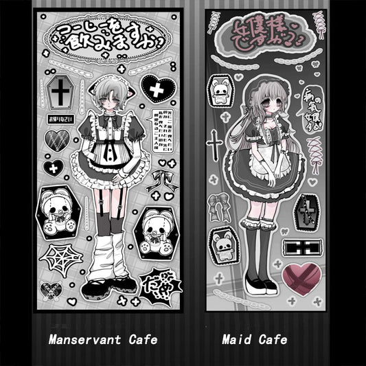 Gothic Lolita Style Character Manservant Maid Harajuku Girl Diy Hand Account Cover  Sticker