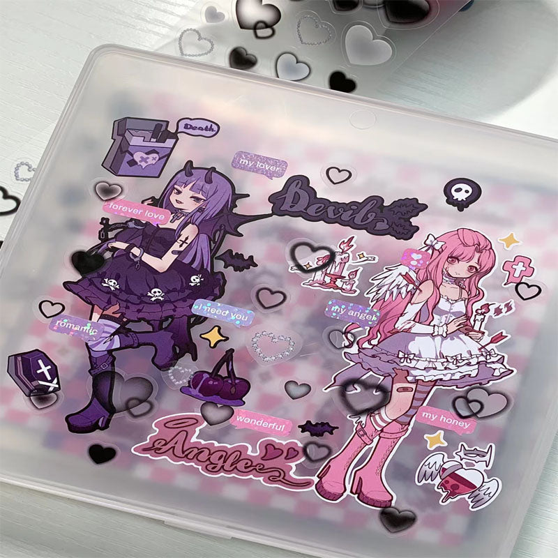 Angels and Demons Angel Laura Demon Carol Character Sticker Pocket Phone Case Material