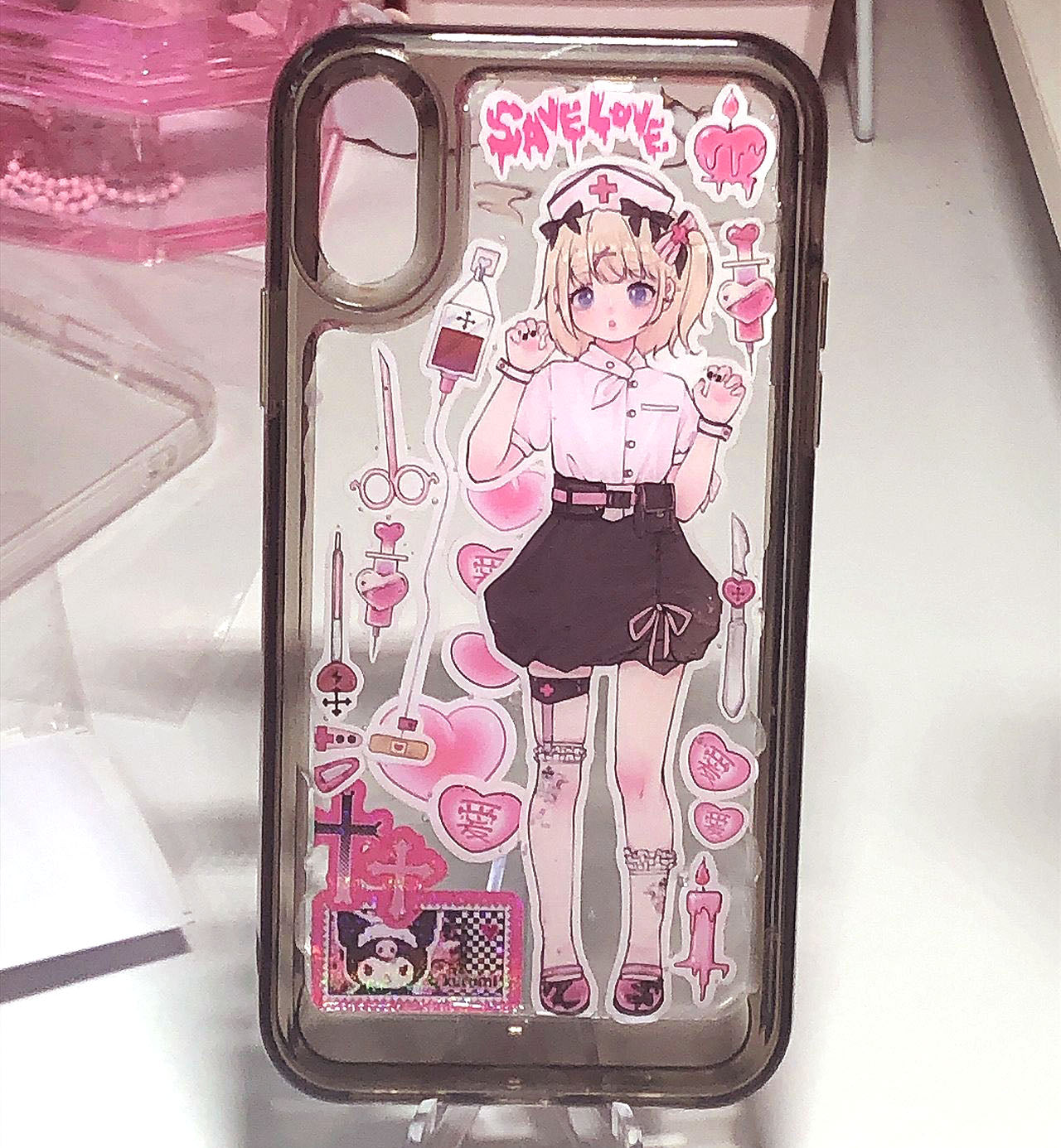 Sick Nurse Heaven Angel Custom Epoxy Phone Case / Back Card Film Handmade Custom Phone Case