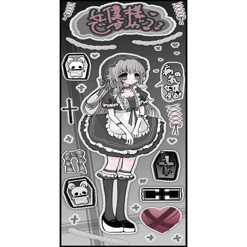 Gothic Lolita Style Character Manservant Maid Harajuku Girl Diy Hand Account Cover  Sticker