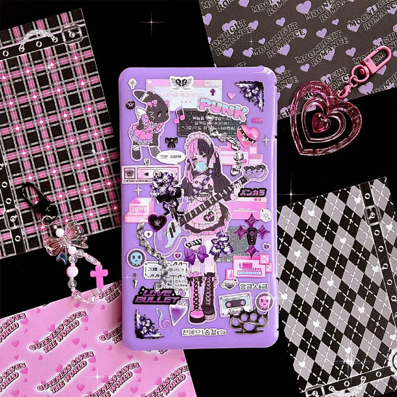 Punk Girl Character Goo Card Sticker Spot Small Card Polaroid DIY Hand Account Phone Case Sticker