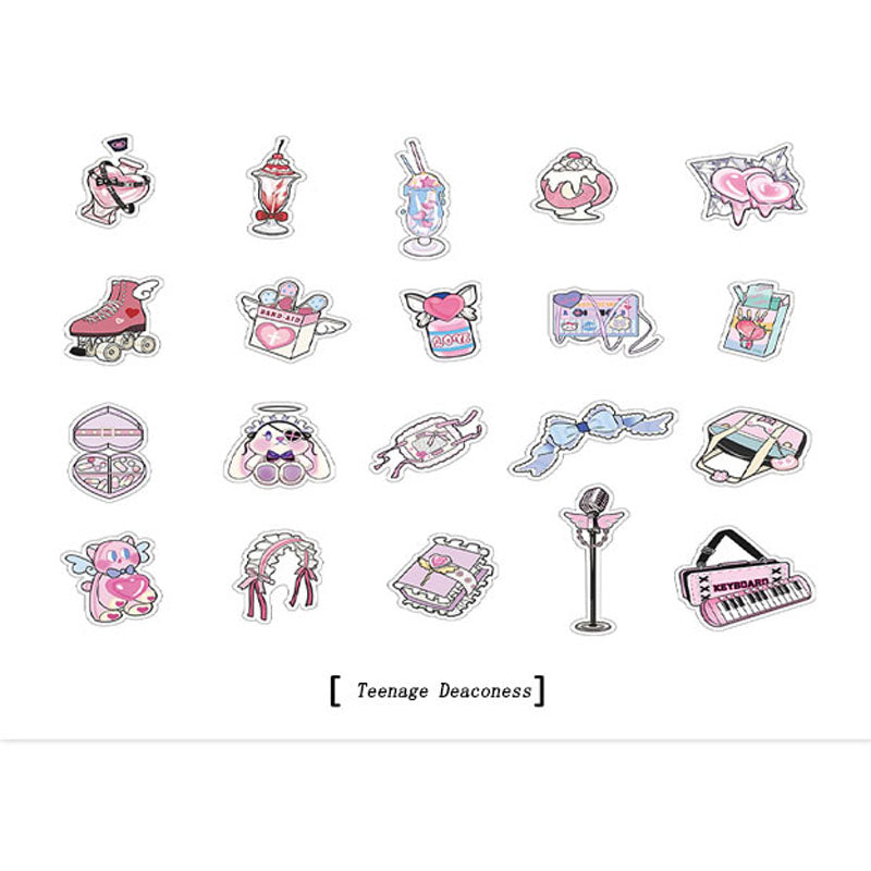 Sticker Pack Rhythm Rhapsody Cute Girl Anime Handbook Material Stickers 4 Styles