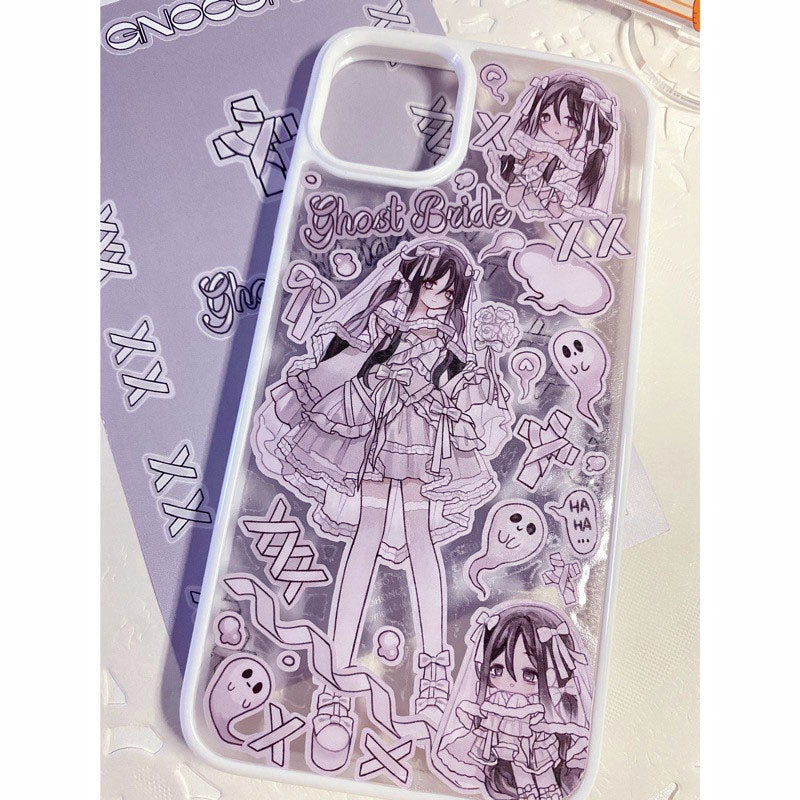 Diy Handmade Glue Back Card Mobile Phone Shell Sticker Sweet Asia Girl   Suntecly