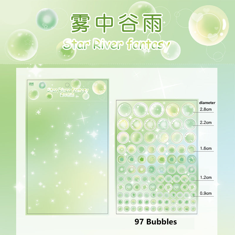 Star River Fantasy Series ins Nubble Dot Flash Film Hand Account Goo plate Decoration Stickers