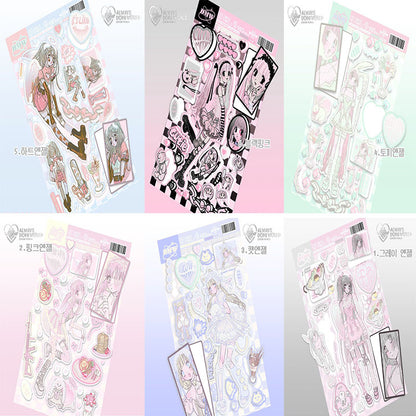 DOMI WORLD Angel Series Sweet Asian Style Cute Stickers Hand Account  Phone Case DIY Waterproof Stickers