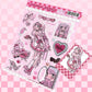 Ins Girl Character Sticker Cartoon Girl Decoration Sticker Domi hand account  Phone case material