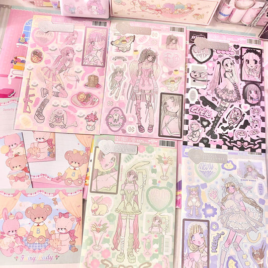 Domi Character Stickers Girl Heart DIY Decoration Stickers IPhone Mobile Phone Decoration Stickers